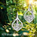 wholesale 925 Sterling Silver Celtic Knot Lotus Tree Of Life Leverback Drop Dangle Earrings for Women Girls Irish  4cm Long-0-1