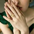 wholesale 14k Gold Branch Ring With Green Stones-0-1
