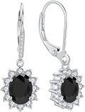 wholesale Sterling Silver Oval Cut Birthstone Dangle Leverback Earrings for Women Mom-0-0