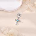 wholesale 925 Sterling Silver Cross Charm Bracelet with Gemstone - Handmade Jewelry Gift for Women-0-3