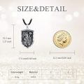 wholesale 925 Sterling Silver Saint Christopher Shield Pendant with Black Cord Chain - Religious  for Men & Women-0-4