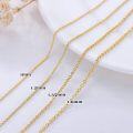 wholesale 14k Real Gold Thin Cable Chain Necklace for Women 1mm 1.2mm 1.35mm 1.6mm 1.75mm Durable Strong Solid Gold Chain Necklaces-0-2