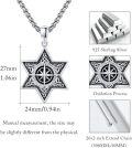 wholesale 925 Sterling Silver Compass Star Norse Viking Runes Pendant Necklace  for Men Women  47cm Chain Length-0-1