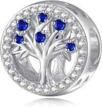 wholesale 925 Sterling Silver Tree of Life Birthstone Charms for Bracelets-09 Sep - Sapphire