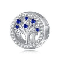 wholesale 925 Sterling Silver Tree of Life Birthstone Charms for Bracelets-09 Sep - Sapphire