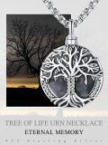 wholesale 925 Sterling Silver Tree of Life Urn Necklace  and Free Engraving Back Side for Men-0-5