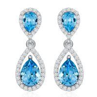wholesale 925 Sterling Silver Moissanite Birthstone Dangle Earrings for Women-03-March