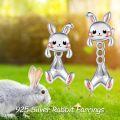 wholesale 925 Sterling Silver Bunny Rabbit Animal Stud Earrings for Women - Cute Cartoon Design-0-1