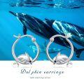 wholesale 925 Sterling Silver Hypoallergenic Dolphin Huggie Hoop Earrings for Sensitive Ears-0-5