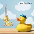 wholesale 925 Sterling Silver Yellow Gold Plated Duck Charm Pendant-0-4