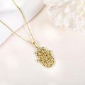 wholesale Gold 925 Sterling Silver Evil Eye Hamsa Hand Pendant Necklaces for Women Gifts-0-1