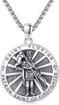 wholesale 925 Sterling Silver St Florian Firefighter Pendant Necklace Catholic s for Men Women Boys Girls-0-0