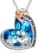 wholesale 925 Sterling Silver Heart Pendant Necklace - I Love You Forever Momma Bear and Cub Family Charm  for Mother's Day-0-0