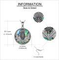wholesale 925 Sterling Silver Thistle Pendant with Abalone Shell Inlay - Christmas Gift for Women & Mom-0-2