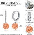 wholesale 925 Sterling Silver Rose Drop Earring with Cubic Zirconia and Gold Plating-0-4