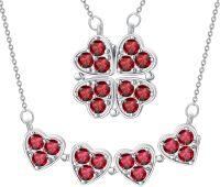 wholesale  Metal Stone Clover Birthstone Necklace Magnetic Four Leaf Heart Pendant Foldable Shamrock Conversion Gift for Women -1-January