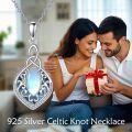 wholesale 925 Sterling Silver Moonstone & Abalone Celtic Filigree Pendant Necklace-0-5