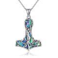 wholesale 925 Sterling Silver Thor Hammer Abalone Shell Tree Of Life Goddess Pendant Necklace-0-0