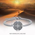 wholesale Sterling Silver Compass Bracelet with Oxidation Craftsmanship – Inspirational Nautical Jewelry for Men & Women-0-5