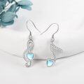 wholesale 925 Sterling Silver Heart Music Note Drop Earrings-0-2