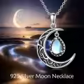 wholesale 925 Sterling Silver Crescent Moon with Amethyst Pendant Necklaces for Women s 45cm Chain Length-0-21