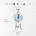 wholesale 925 Sterling Silver Sea Life Dreamcatcher Necklace - Blue Enamel & Crystal Accents-0-4