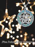 wholesale 925 Sterling Silver Opal Star of David and Tetragrammaton Moon Star Pendant Necklace-0-3