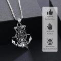 wholesale 925 Sterling Silver Nautical Ship Wheel & Anchor Pendant Necklace for Men/Women-0-4