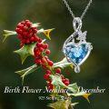 wholesale 925 Sterling Silver Birthstone Birth Flower Necklace Pendant Jewelry-0-4