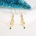 wholesale 14K Gold Spiral Tree Crystal Drop Earrings - Christmas Gifts for Her-0-1