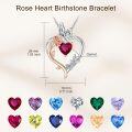 wholesale TOUPOP January Birthstone Necklace 925 Sterling Silver Rose Heart Garnet Necklace Heart Butterfly Pendant Necklace Jewelry Anniversary Birthday Christmas Gifts For Women Her Wife Girlfriend Mom -0-4