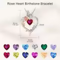 TOUPOP Sterling Silver Garnet Heart Butterfly Pendant Necklace-0-4