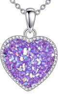 wholesale 925 Sterling Silver Iridescent Crystal Heart Pendant Necklace - Valentine's Day Gifts for Her-0-10