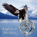 wholesale TOUPOP Toupo Eagle Urn Necklace For Ashes Sterling Silver Eagle Cremation Jewelry For Ashes With Blue Crystal Celtic Memorial Jewelry Gifts For Women Men Gifts -0-2