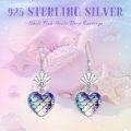wholesale 925 Sterling Silver Heart-Shaped Mermaid Scale Drop Earrings with Purple Crystal Accents-0-4