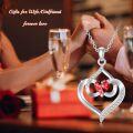 wholesale TOUPOP Forever Love Heart January Birthstone Pendant Necklaces For Women S925 Sterling Silver With Garnet, Birthday Mother’s Day Jewelry Gift For Mom Daughter Wife -0-1