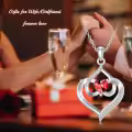TOUPOP Sterling Silver Garnet Forever Love Heart January Birthstone Pendant Necklace Gift-0-1