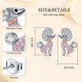 wholesale 925 Sterling Silver Poodle Dog Stud Earrings with Pink Crystals and Bow Tie-0-5