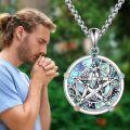 wholesale 925 Sterling Silver Pentagram Hecate Amulet Talisman Necklaces with Gemstones and Chain for Women's Spiritual Protection  -0-5