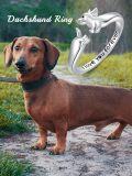 wholesale 925 Sterling Silver Highland Cow Dachshund Open Ring Adjustable Cute Jewelry Gift-0-1