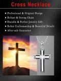 wholesale 925 Sterling Silver Cross Pendant Necklace  - Black Inlay Design for Men & Women Protection Amulet Religious Gift with 24+2mm Rolo Chain (Gift Included)-0-2