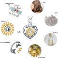 wholesale 925 Sterling Silver Sunflower Heart Urn Necklace for Ashes, Perfume & Keepsakes - Adjustable Chain, Hypoallergenic-0-5
