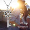 wholesale 925 Sterling Silver Compass & Key Pendant Necklace with CZ Stone - Irish s for Women-0-2