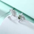 wholesale 925 Sterling Silver Green Moss Agate Flower Stud Earrings-0-2