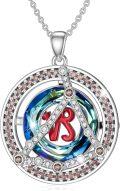 wholesale TOUPOP Valentine's Day Gifts For Her Zodiac Necklace For Women Sterling Silver Constellation Pendant With Circle Crystal Horoscope Sign Astrology Birthstone Birthday Jewelry Gifts For Women Her Mom -0-0