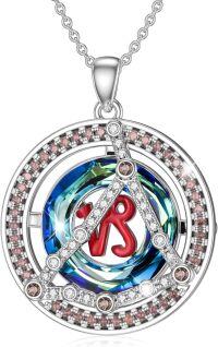 wholesale TOUPOP Valentine's Day Gifts For Her Zodiac Necklace For Women Sterling Silver Constellation Pendant With Circle Crystal Horoscope Sign Astrology Birthstone Birthday Jewelry Gifts For Women Her Mom -undefined