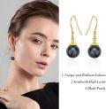 wholesale 925 Sterling Silver Purple and Green Shell Drop Dangle Earrings for Women-0-5