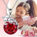 wholesale 14K Gold Pink Crystal Black Cat Pendant Necklace for Women Cats Lover-0-73