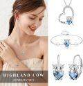 wholesale 925 Sterling Silver Blue Crystal Cow Charm Bracelet for Women and Girls-0-4