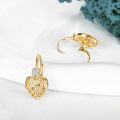 wholesale 925 Sterling Silver Gold Plated Heart-Shaped Flower Pattern Drop Dangle Hook Studs Earrings  for Women Girls 3CM Length-0-3